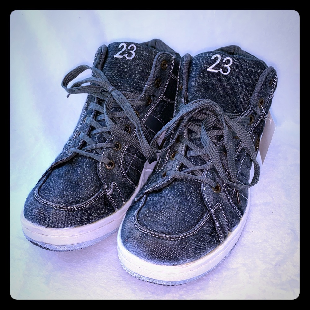 Men’s Denim Blue Hightop Sneakers 10